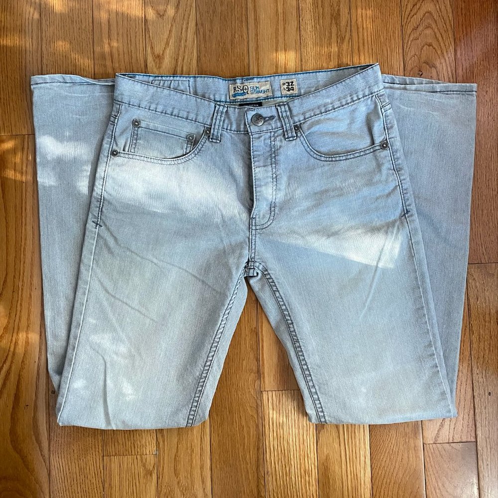 Men's Slim Straight Denim Jeans (Slate Gray)